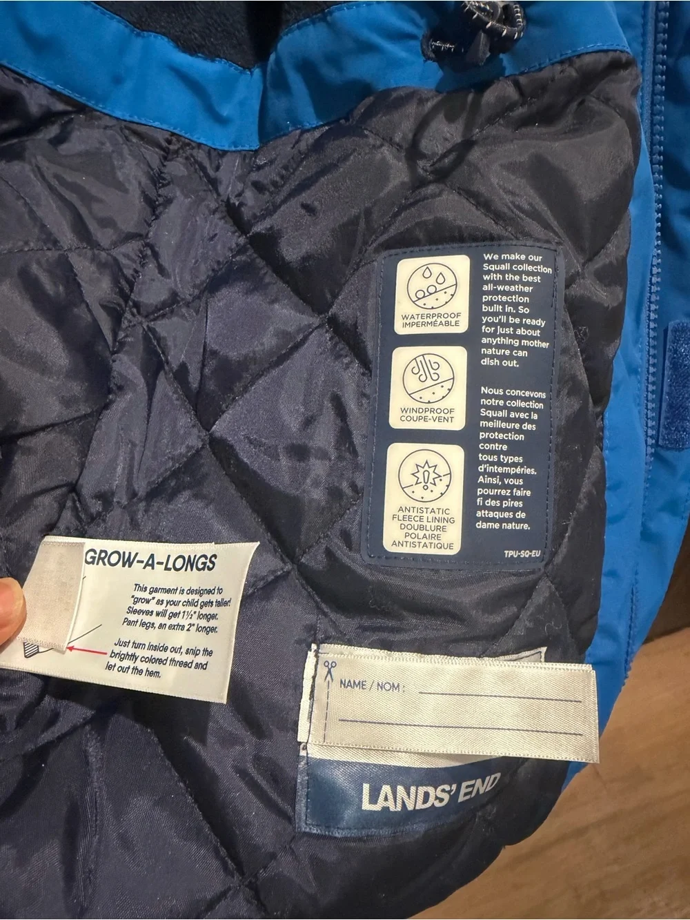 Lands’ End squall waterproof‎ insulated parka boys size 8